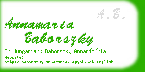 annamaria baborszky business card